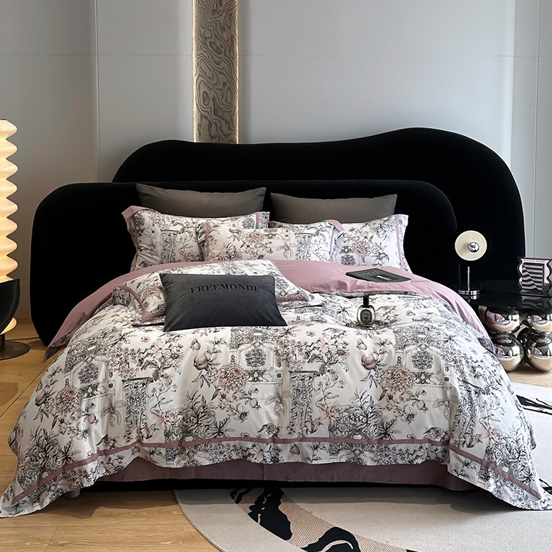 2023新款100s超柔埃及棉数码印花四件套1.5m床四件套款单艾利安