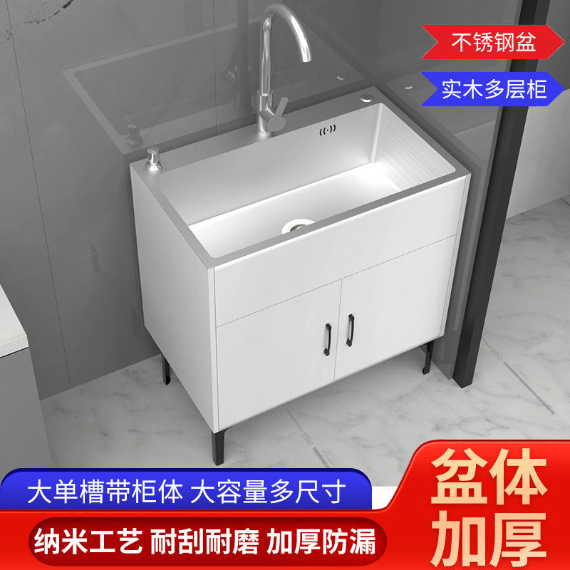 简易厨柜洗碗池家用出租房洗菜盆一体单双水槽厨房实木柜落地洗手