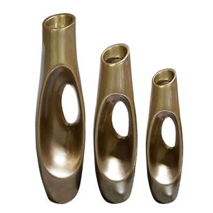 客厅简约镂空玻璃钢落地大花瓶干花插花花器摆件白色现代艺术摆件