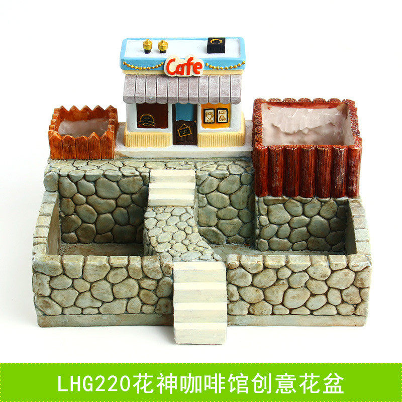 微景观创意欧式厂家直销多肉植物盆栽咖啡屋装饰组合拼盘摆件花盆