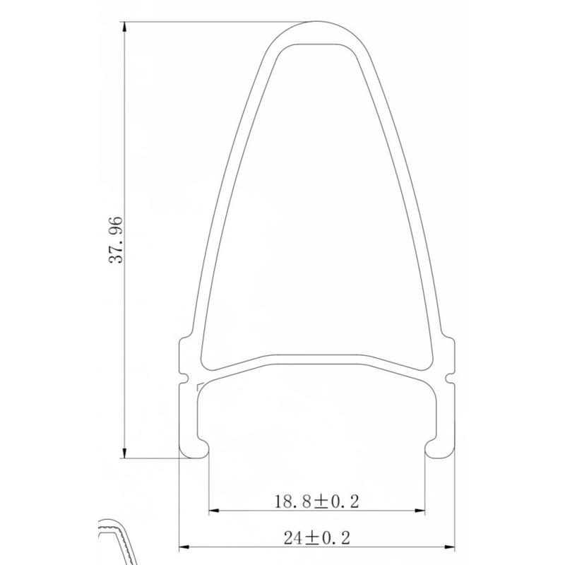 700C框高38mm前二后四培林公路自行车轮组