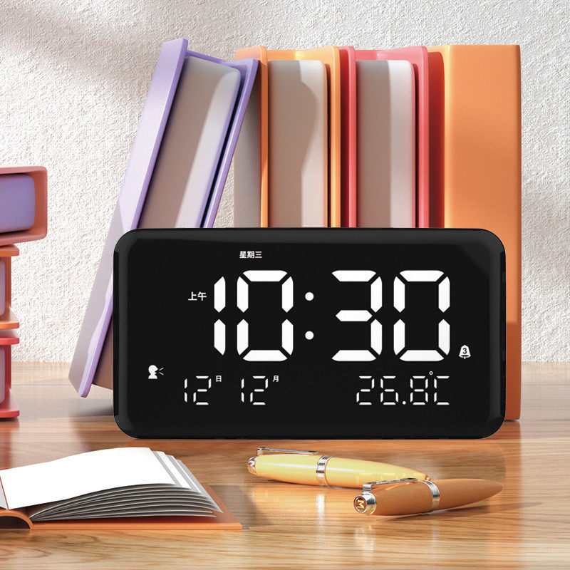 新款多功能声控闹钟计时器管理学生专用时间led可视化温度电子钟