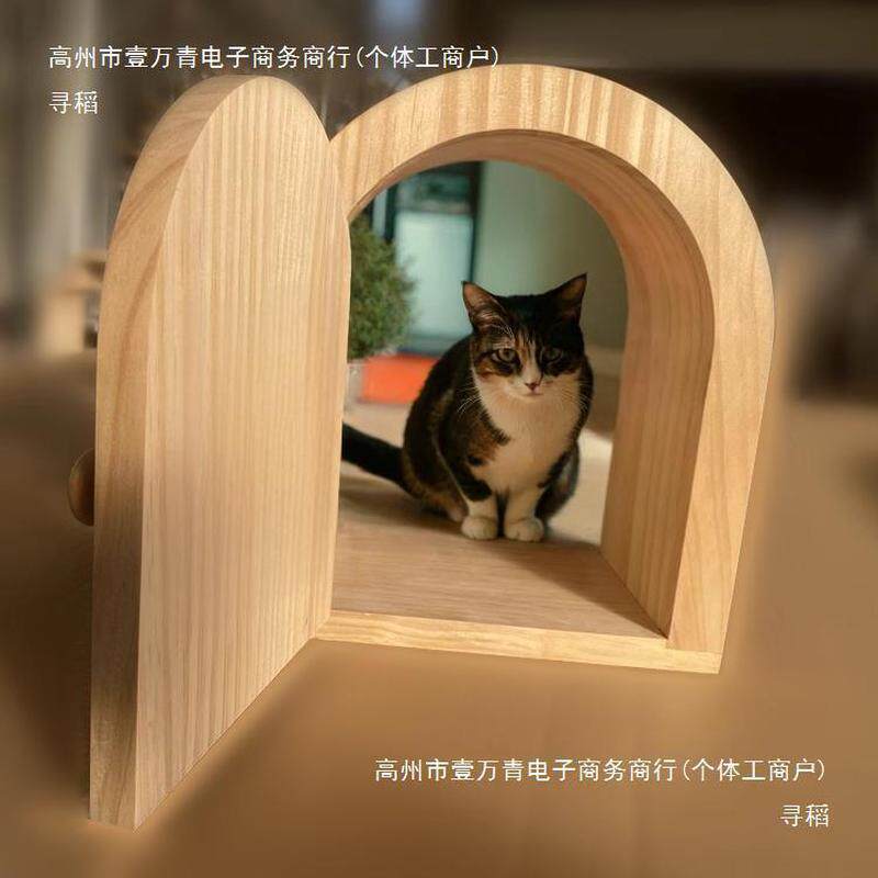 热销实木猫洞门拱形宠物门猫门洞圆形猫门洞狗洞猫咪墙洞猫洞方形
