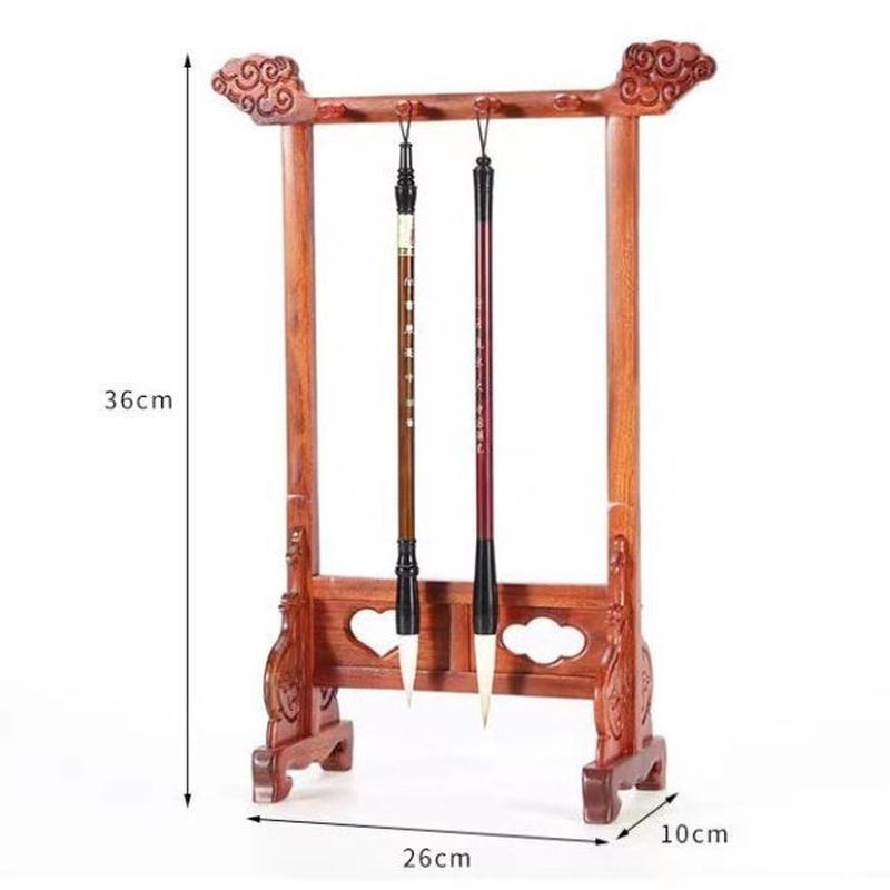 紅木笔架毛笔挂花梨木毛笔架子实木中式摆件文房四宝饰品收纳架