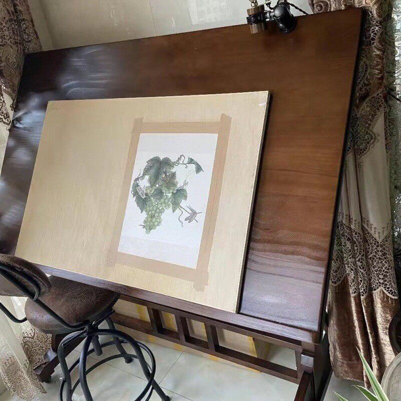 绘画桌美式画台手工设计师桌子画架实木工作台网红绘图桌厂家直销