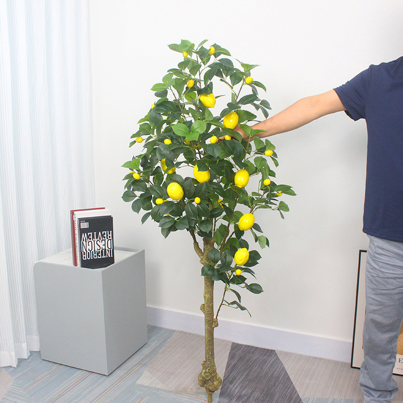仿真水家居装饰绿植盆栽大型植物柠檬树盆栽果树客厅落地摆件