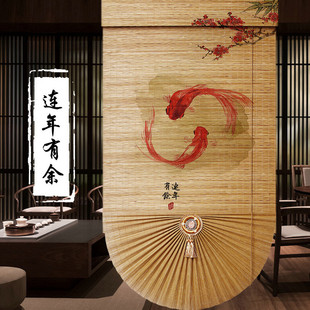 扇形帘家用客厅餐厅升降遮阳装 p616批发竹帘卷帘窗帘中式 饰罗马帘