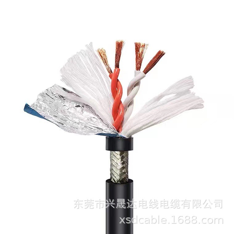 双绞带铝箔编织层屏蔽线 TRVVPS12芯高柔性屏蔽拖链电缆电线