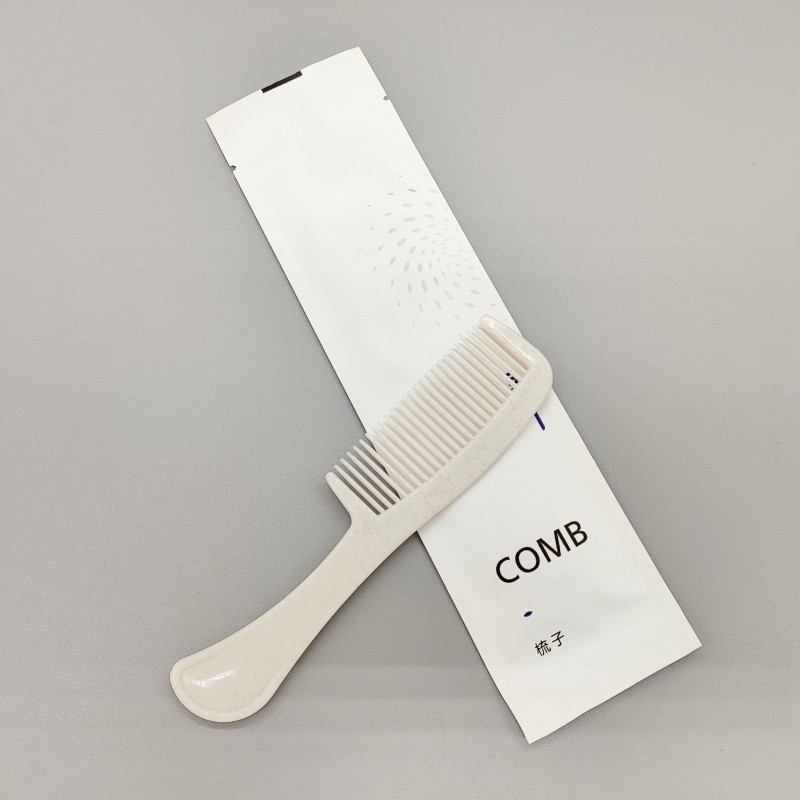 gju8五酒店梳子一次性洗漱用品套装宾馆秸秆民宿梳可