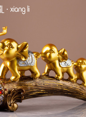 批发大象摆件客厅酒柜电视柜创意玄关家居装饰品茶几办公室桌面工