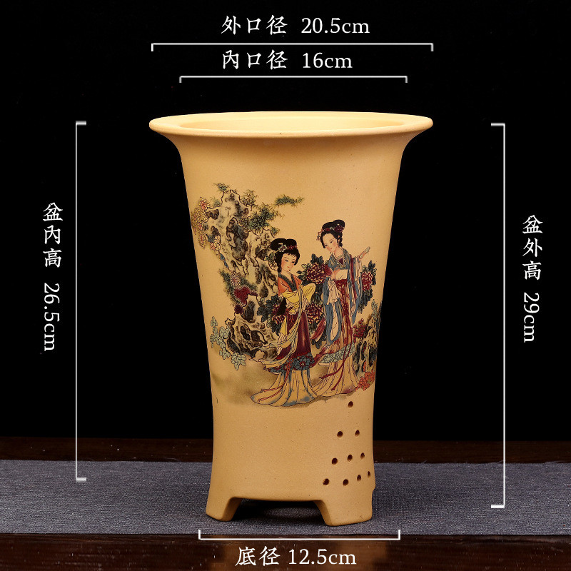 紫砂兰花盆蕙君子兰绿萝专用春兰建兰简约家用陶瓷客厅盆景盆批发