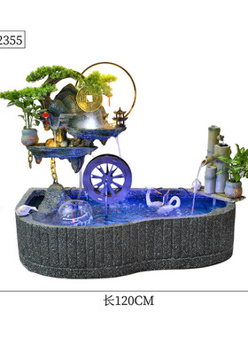 假山流水喷泉鱼池公司客厅阳台鱼缸庭院鱼池循环水酒店招水景摆件