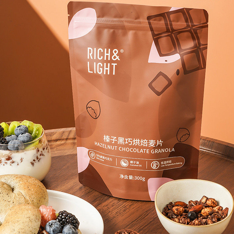 现货rich&light烘焙燕麦片生椰抹茶伯爵即食水果坚果麦片早餐300G