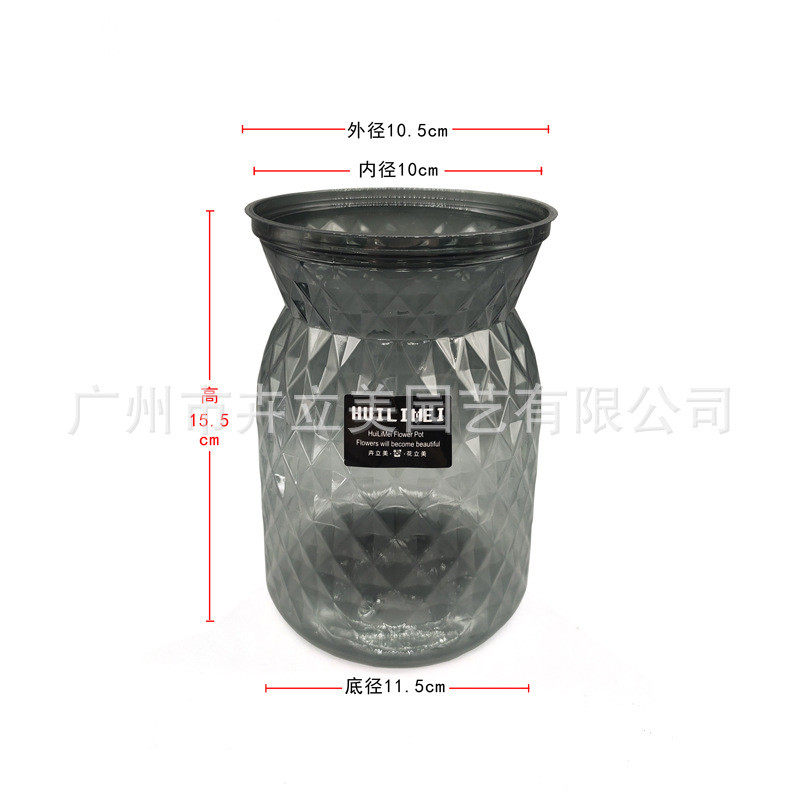 北欧简约树脂玻璃花盆自吸水懒人花盆轻奢客厅摆设仿塑料花盆批发