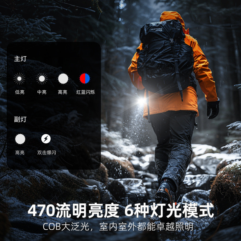 沃尔森T7手电筒强光充电超亮户外远射小便携迷灯超强LED礼品工作