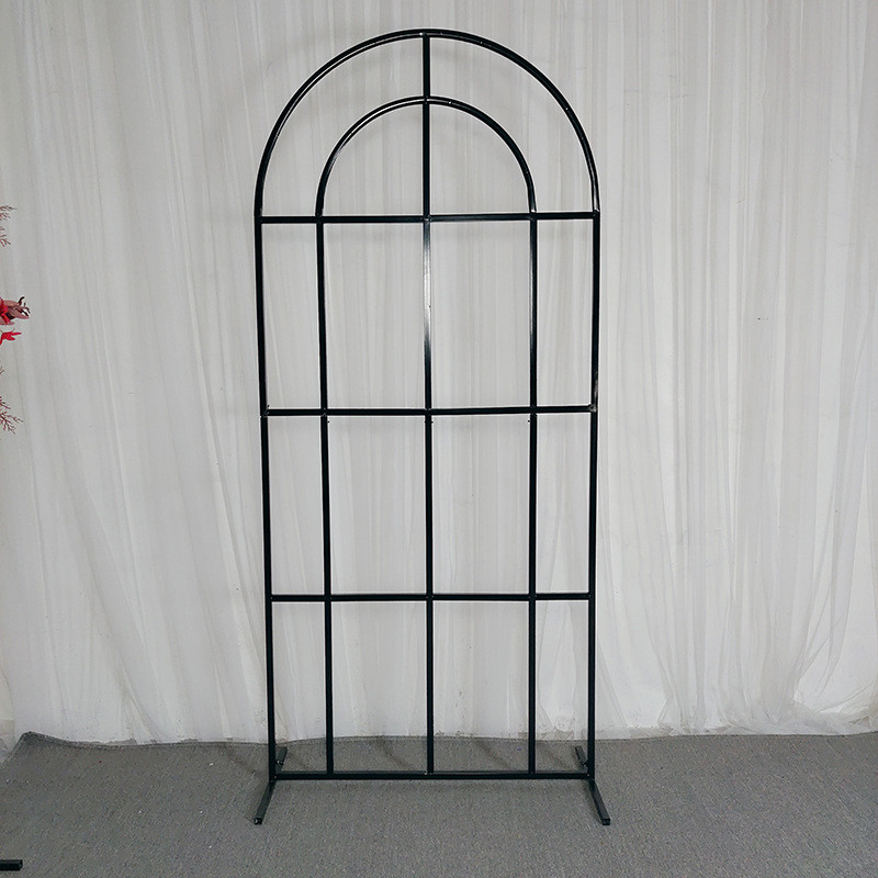 新款婚庆森系户外婚礼田园屏风花田喜事形网格弧形拱门铁艺路引