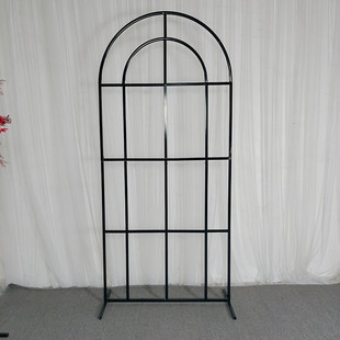 新款婚庆森系拱门婚礼田园屏风花田喜事形网格弧形户外铁艺路引