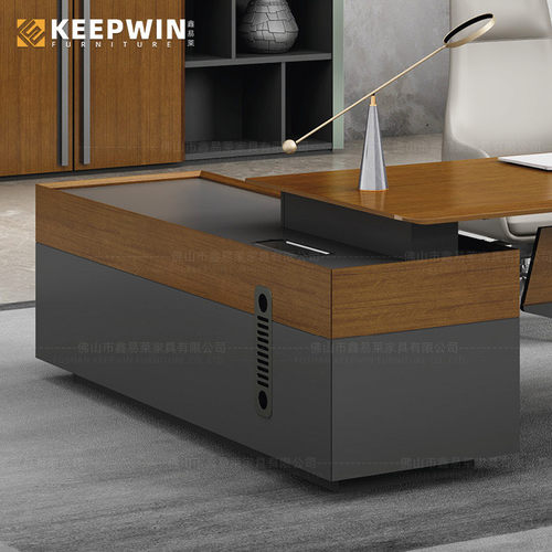 热销老板桌简约现代办公桌单人桌椅组合木纹大班办公室总经理总裁