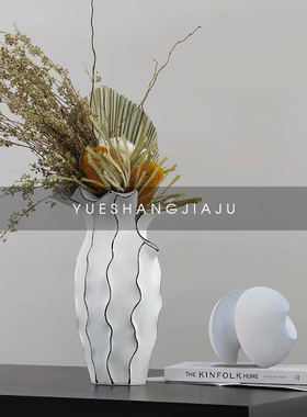热销花瓶轻奢树脂花瓶摆件创意花艺花瓶样板房售楼处饰品摆件现代