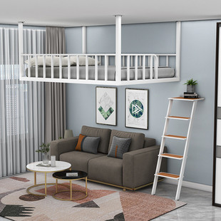 简约现代loft省空间铁艺吊床出租房高架床阁楼床公寓床宿舍上铺床