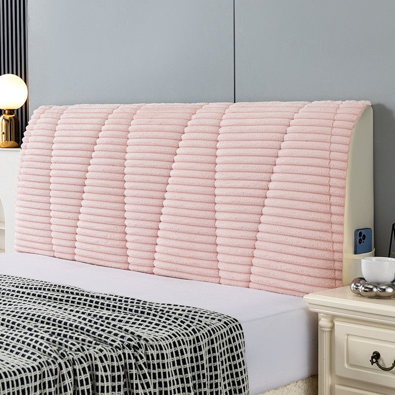 冬季新款加厚保暖兔毛绒床头罩套通用床头罩弹力通用床头套防尘仿