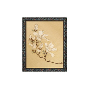 玉堂富贵图 新中式茶楼包间挂画 法式复古背景墙画开业贺礼装饰画