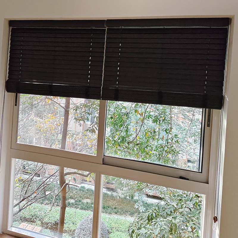热销电动客厅百叶窗帘实木书房卧室餐厅办公室木质遮阳帘桐木椴木
