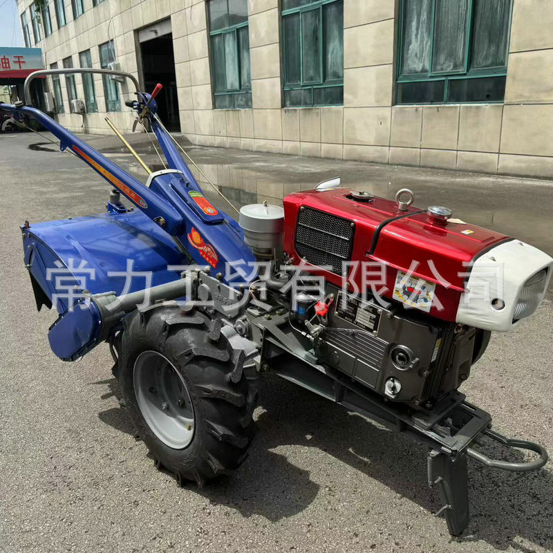 热销常力厂家拖拉机卧式风冷四冲程手摇单杠电子打火启动手扶旋耕