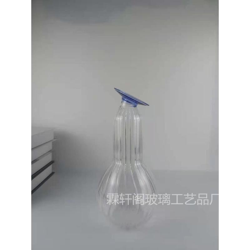 创意网红北欧ins简约玻璃花瓶艺术装置客厅样板房客厅插花摆件