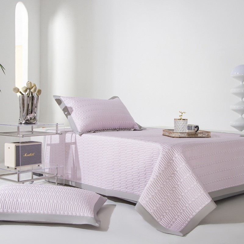 dtp9批发竹纤维加厚绗缝凉席三件套可水洗天丝软席床盖冰丝可折叠