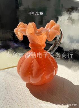 复古中古芬顿琉璃玻璃花瓶插花创意室内餐桌面客厅高级感装饰摆件