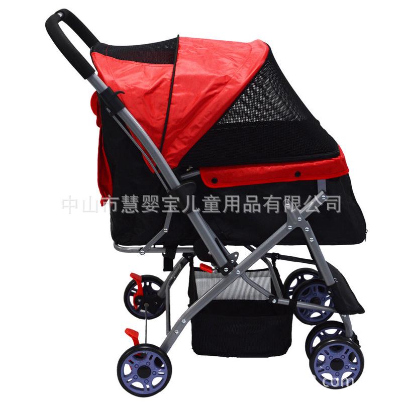 四轮车狗狗手推车轻便可折叠宠物车泰迪猫咪中型犬换向宠物推车