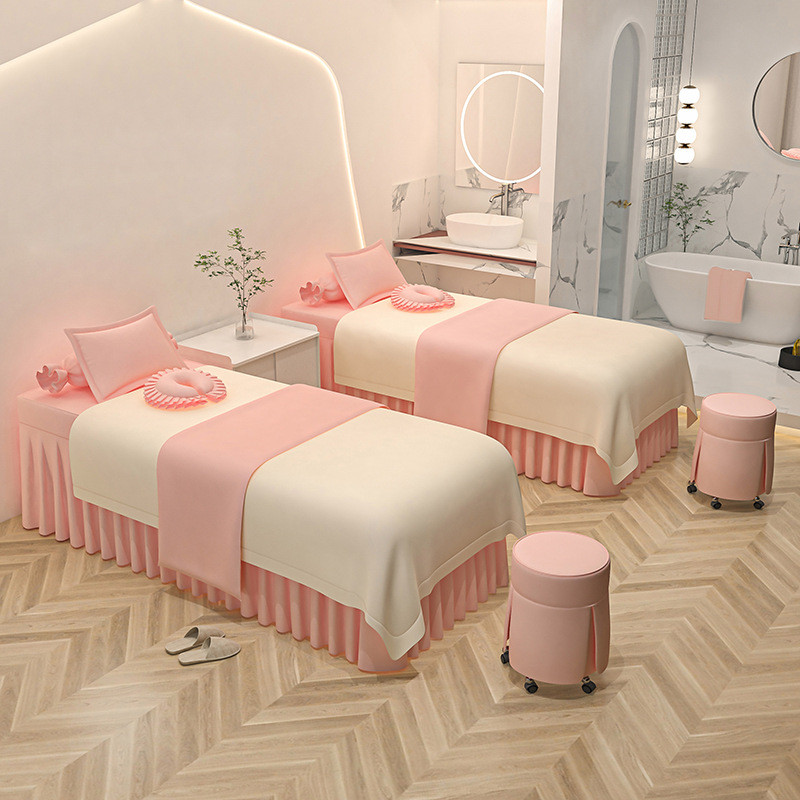 美容床罩四件套推拿轻奢美容院专用床套按摩理疗高档洗头床罩批发