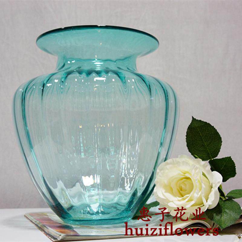 水培花插彩色欧式浮雕水纹玻璃花器花瓶工艺品批发花器厂家34985