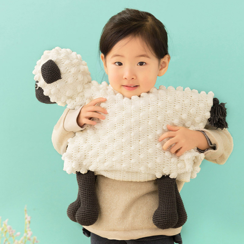 苏苏姐家毛线团动物收纳毯钩棒针宝宝挂式编织材料包