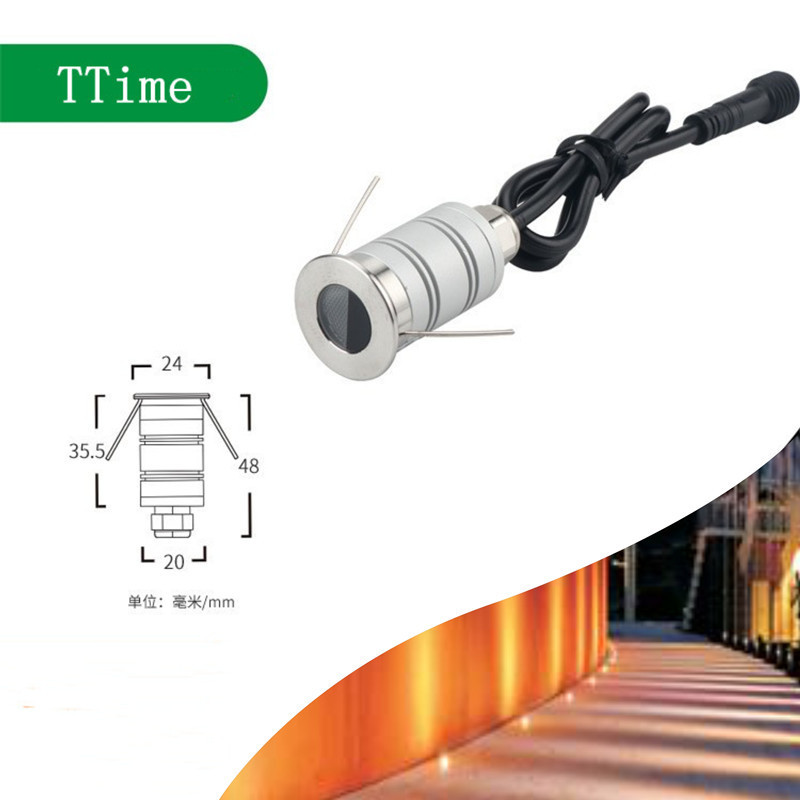 户外防水聚光地埋灯15°角半月形防眩光不锈钢迷你墙角灯质保三年