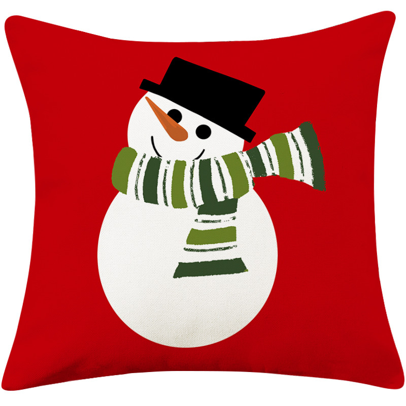 4u8k圣诞ins风节日棉麻抱枕红色布艺腰枕办公室汽车靠垫沙发靠背