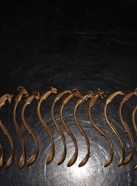 热销厂家批发古玩铜器仿古老式做旧八仙勺子摆件汤匙