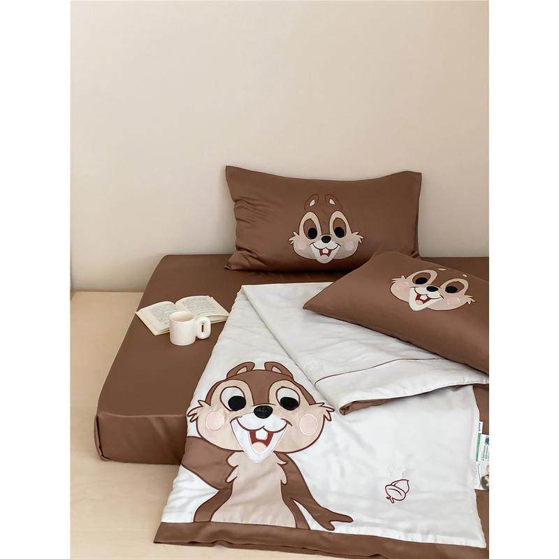 迪士夏被夏季天丝儿童贴布绣花夏凉被四件套空调被幼儿园妮