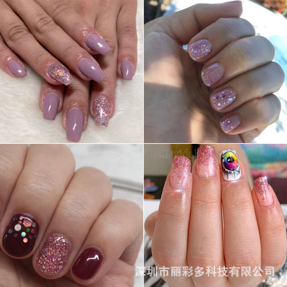 香槟金混合系列美甲小亮闪光粉超细闪粉1mm亮片片渐变色套装爆款