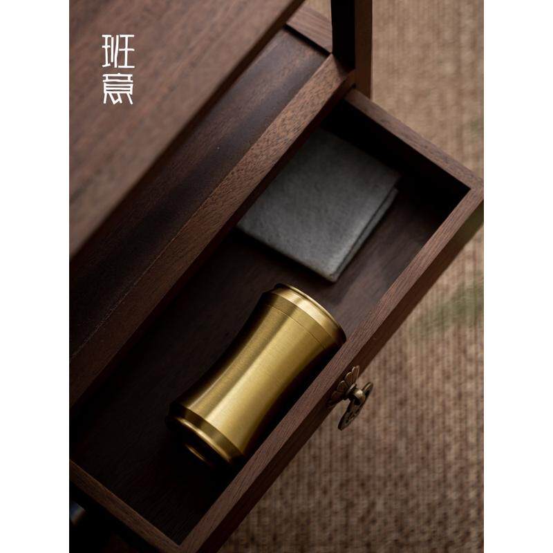 1vpr黄铜精品盒便携小号茶罐密封罐茶叶随身茶叶罐旅行茶盒储存罐