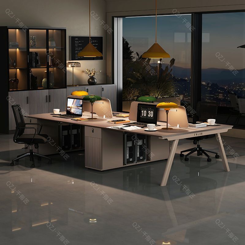 工位办公桌椅组合简约现代4人职员6人员工电脑卡座桌子办公室家具