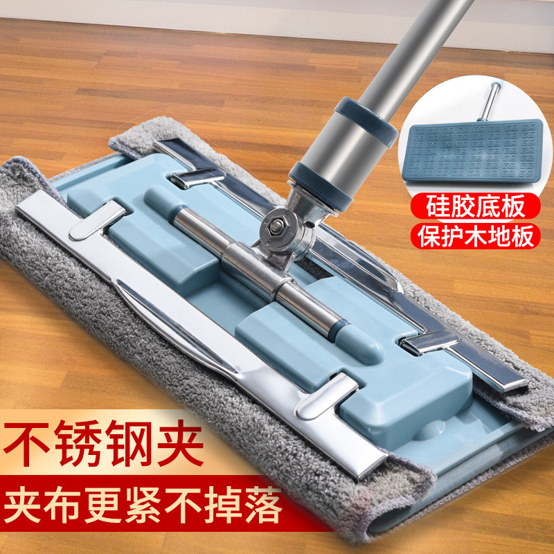 x1aw夹布平板拖把家用一拖净木地板拖布夹抹布专用替换布大号202