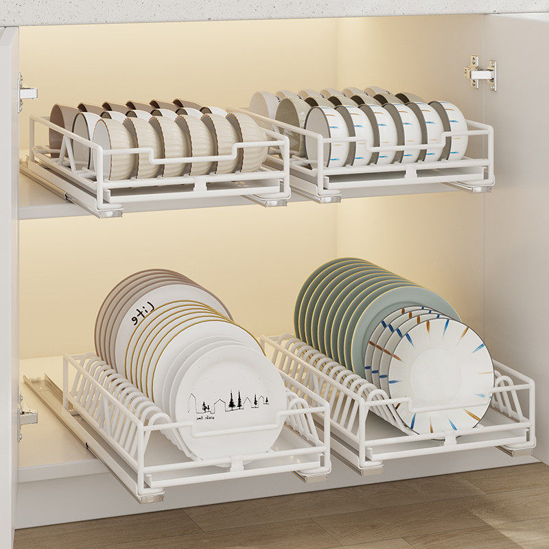 厨房碗碟收纳架橱柜内置拉篮抽屉式抽拉碗架放碗盘子沥水架置物架,厨房/烹饪用具,碗架,淘宝优惠券,粉丝福利购,淘宝优惠卷