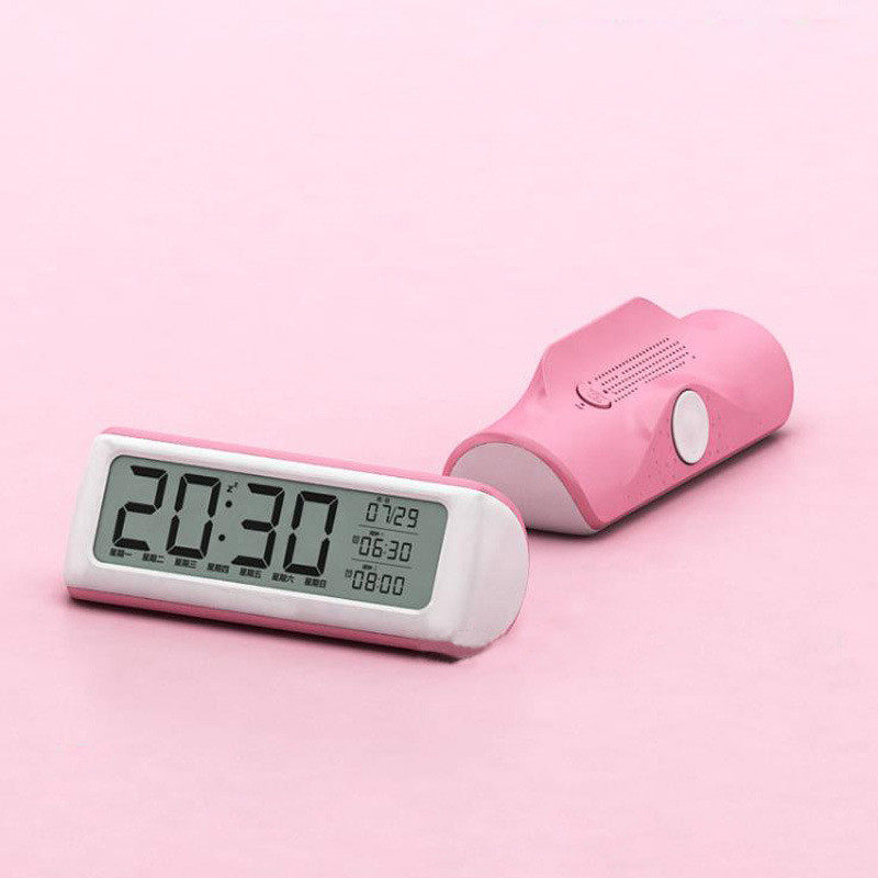 简约创意学生电子闹钟lcd数字工作日二组床头钟闹铃中文版