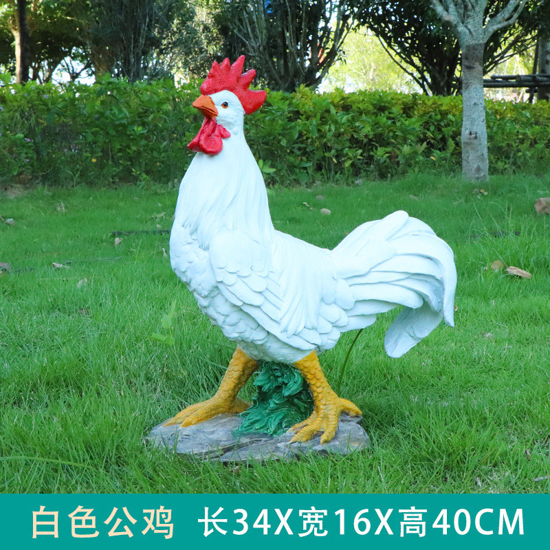 鸡装饰品家禽庭院花园模型树脂工艺礼品货源公鸡母鸡小鸡现货摆件