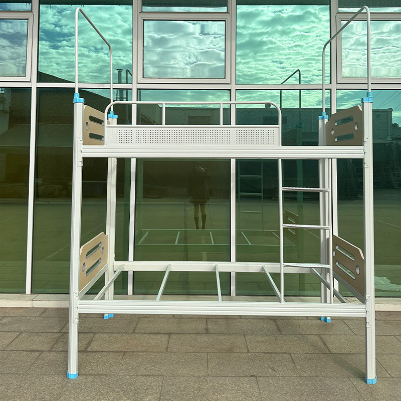 厂家定制加厚定制型材上下铺铁床学校学生宿舍高低床双层铁床闭口