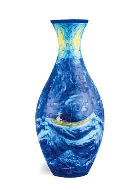 轻奢拼图花瓶高级感插花陶瓷客厅摆件青花瓷青花新中式装饰品