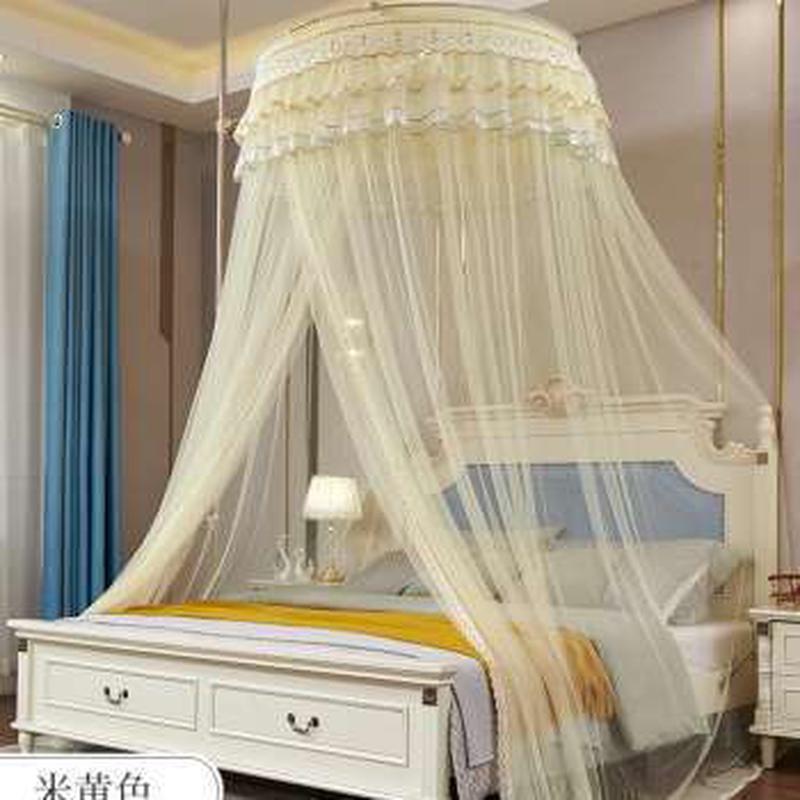 9opu批发伸缩蚊帐纹2米18m床家用落地支架单人吊顶圆顶免安装15m1