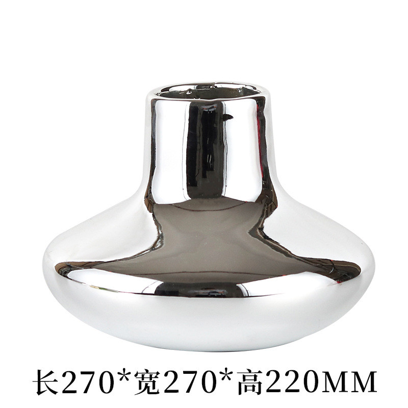 ins花瓶插花扁身北欧摆件软装饰品样板房工艺品个性创意小号花器